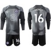 Maglia da Calcio Portiere a Maniche Lunghe Chelsea MENDY 16 2022-23 Nera per Bambino